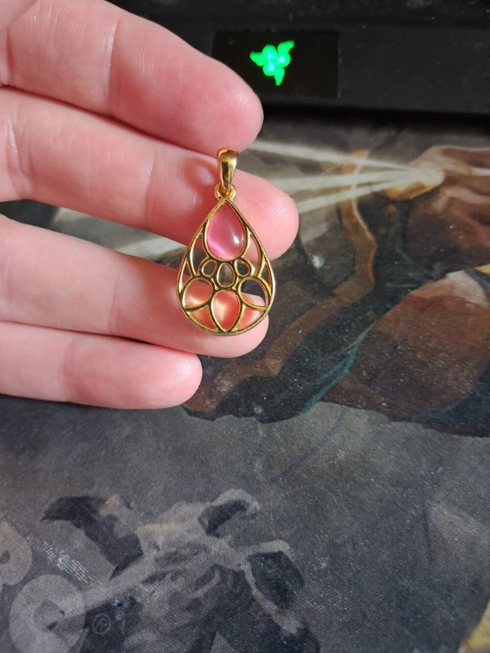 Pink stoned pendant